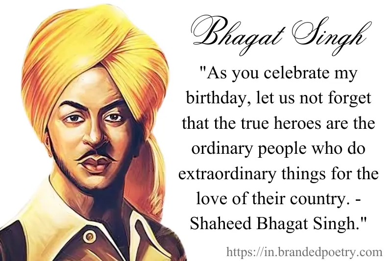 bhagat singh birthday quote in english
