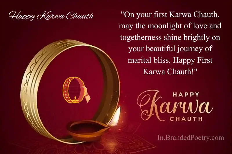 happy first karwa chauth wishing quote card
