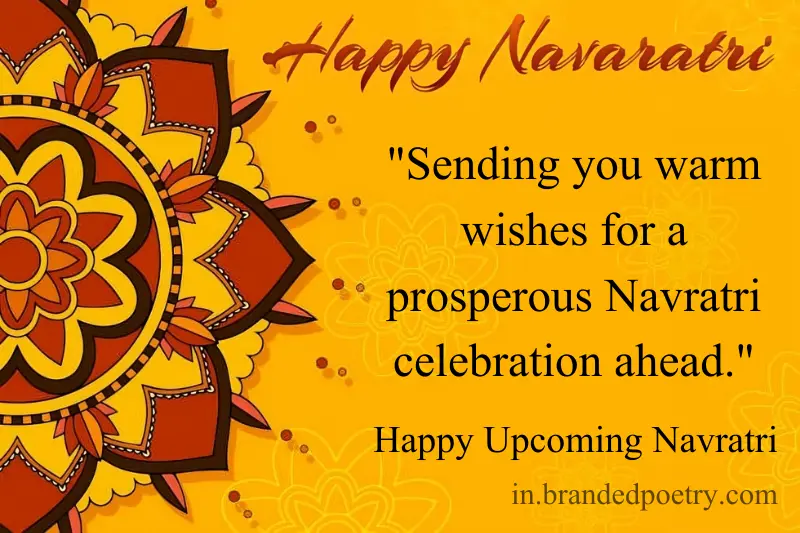 happy upcoming navratri wishing card in english