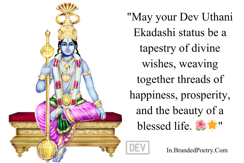 happy dev uthani ekadashi status card in english