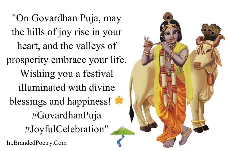 happy govardhan puja greeting card in english