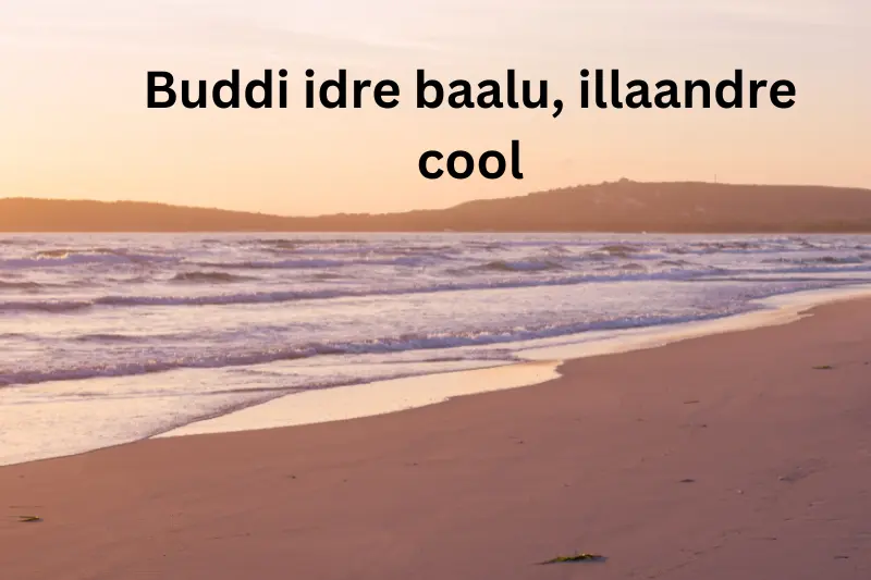 Buddi idre baalu, illaandre cool